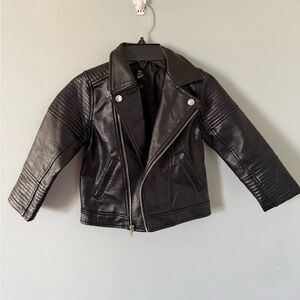 art class Black Faux Leather Kids Jacket